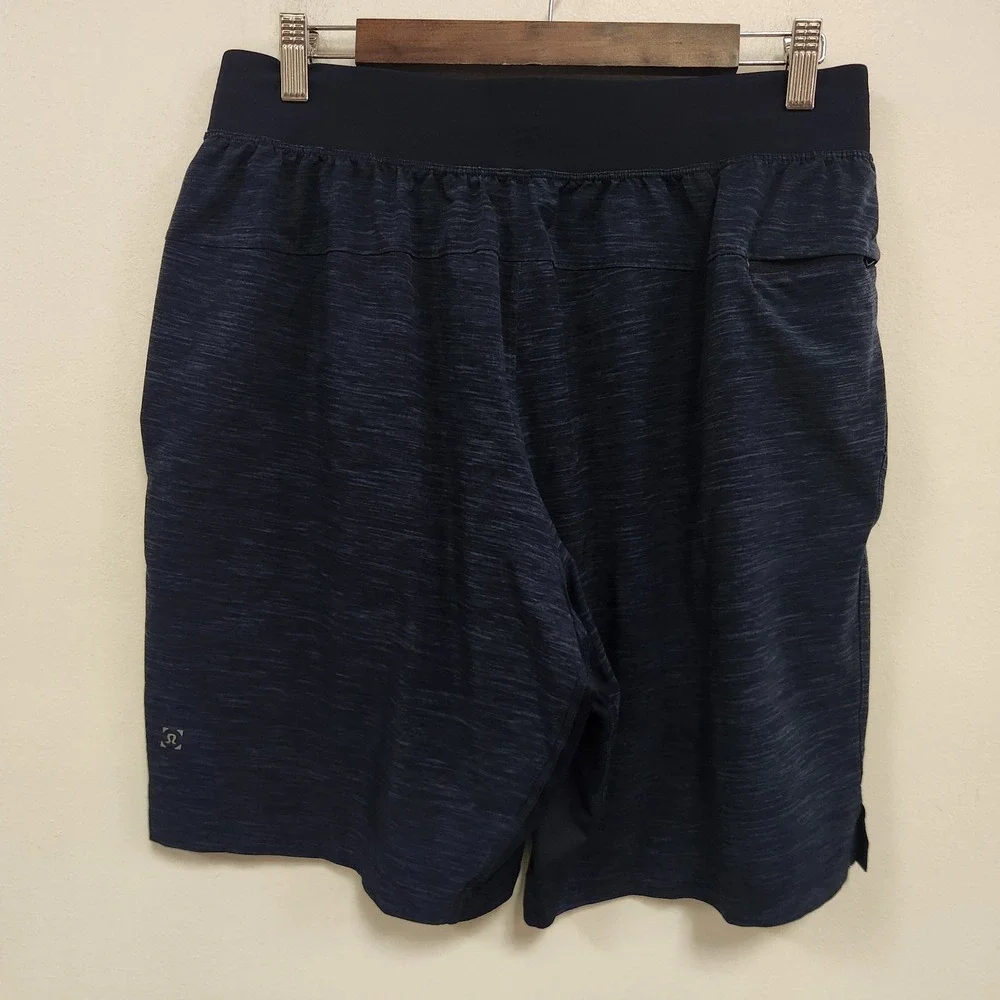 Lululemon Mens The 11 Inch Pull On‎ Shorts Size L Blue Drawstring Workout Gym